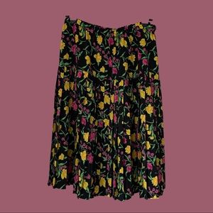 vintage floral pleated skirt